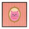 Stupell Industries Pink Cat Portrait Framed Giclee Wall Art Design by Carrie Cantwell